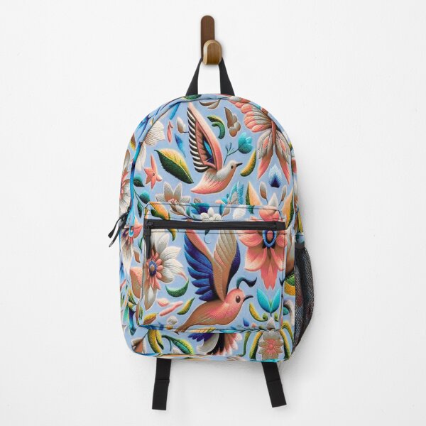 Item preview, Vibrant Mexican embroidery birds flowers butterfly designed and sold by BriSher.