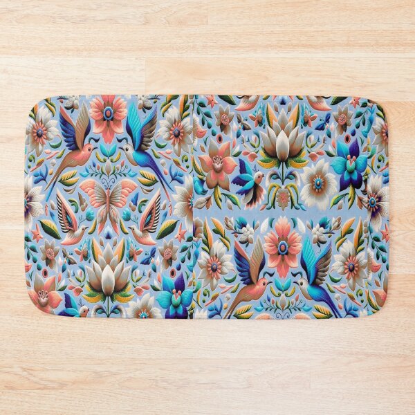 Item preview, Vibrant Mexican embroidery birds flowers butterfly designed and sold by BriSher.
