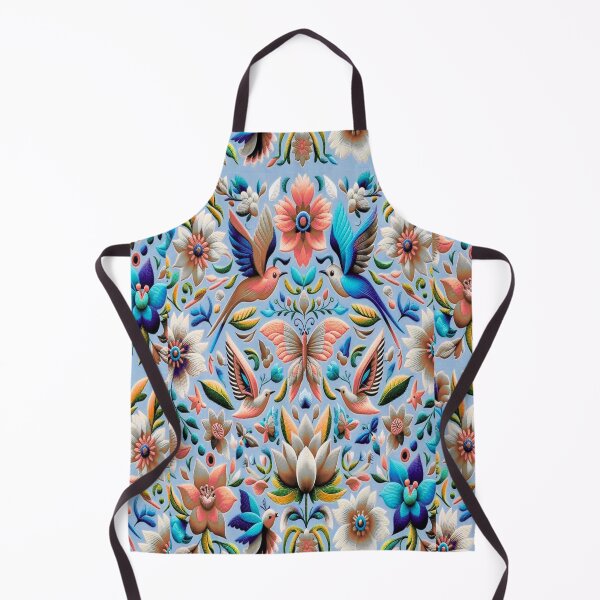 Item preview, Vibrant Mexican embroidery birds flowers butterfly designed and sold by BriSher.