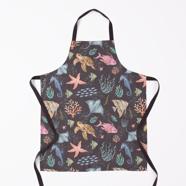 Item preview, Watercolor Ocean Life Textured Dark Brown designed and sold by KSimpson838.