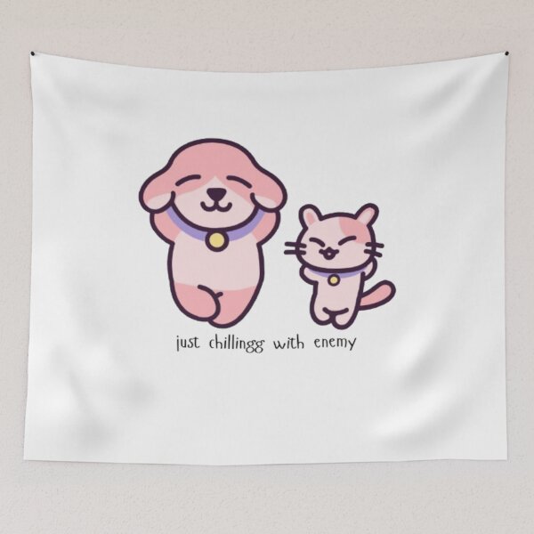 Item preview, Funny Dog and Cat Shirt | Just Chilling With Enemy Meme | Pet Lover Gift designed and sold by SOLIORA  ATELIER.