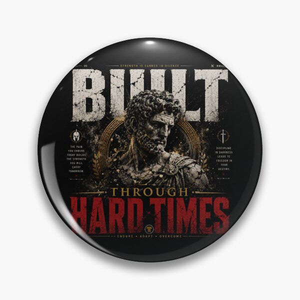 Item preview, Built Through Hard Times Modern Stoic Design designed and sold by LowBatteryStudio ⭐.