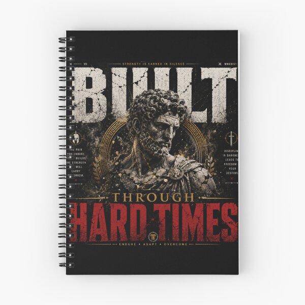 Item preview, Built Through Hard Times Modern Stoic Design designed and sold by LowBatteryStudio ⭐.