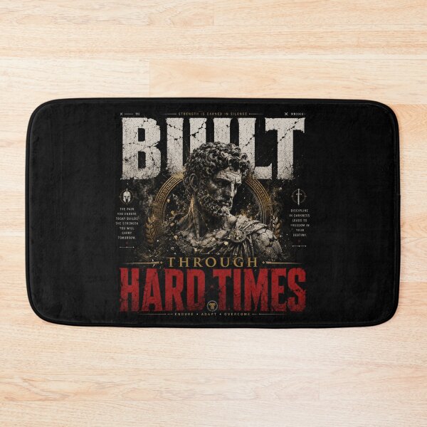 Item preview, Built Through Hard Times Modern Stoic Design designed and sold by LowBatteryStudio ⭐.