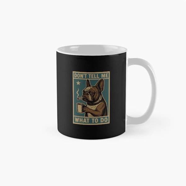 Item preview, Frenchie Unbothered Coffee Smoking T-Shirt designed and sold by SoyLamderma.