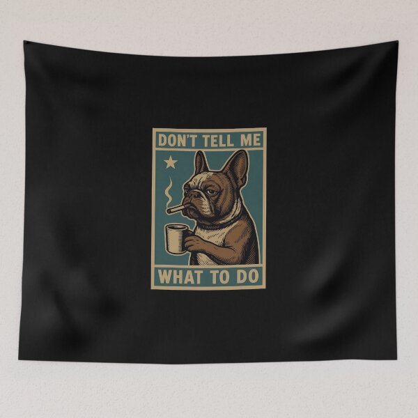 Item preview, Frenchie Unbothered Coffee Smoking T-Shirt designed and sold by SoyLamderma.