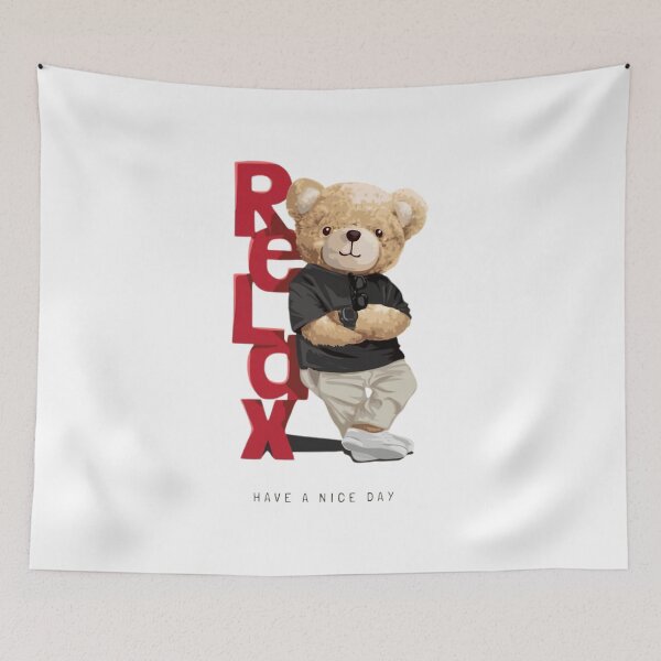 Item preview, Relax Teddy Bear Streetwear Cute Aesthetic Graphic Design designed and sold by aseelbrand.