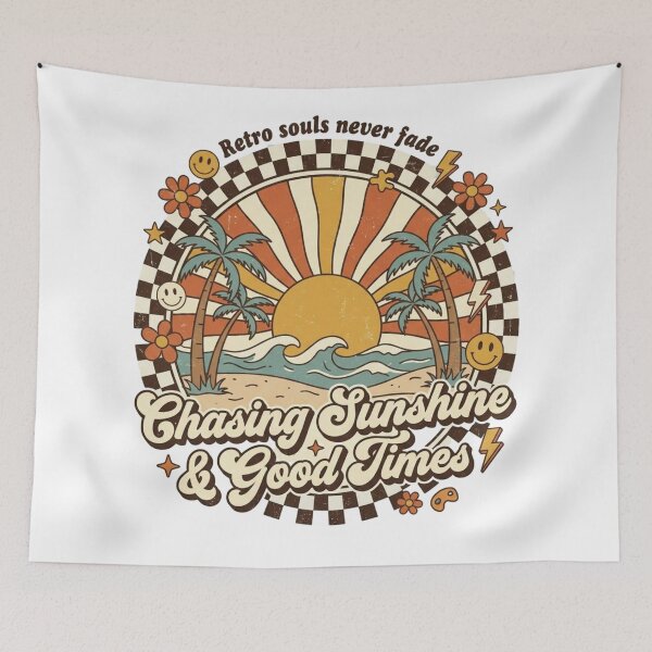 Item preview, Chasing Sunshine Good Times Shirt, Retro Beach Graphic Tee, Vintage Summer T-Shirt, 70s Aesthetic Boho Shirt, Unisex Retro Tee designed and sold by paul9705.