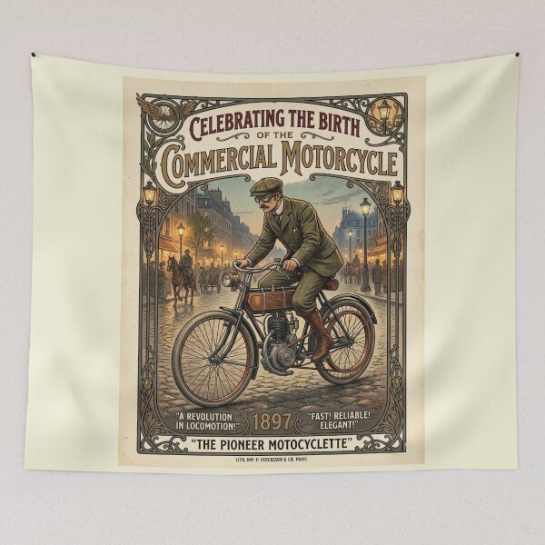 Item preview, 1897 Vintage Motorcycle  designed and sold by unboxedbyJuls.