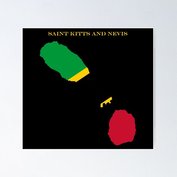 Item preview, Saint Kitts and Nevis Map Flag Silhouette Caribbean Travel Pride Gift designed and sold by NTGUILTY.
