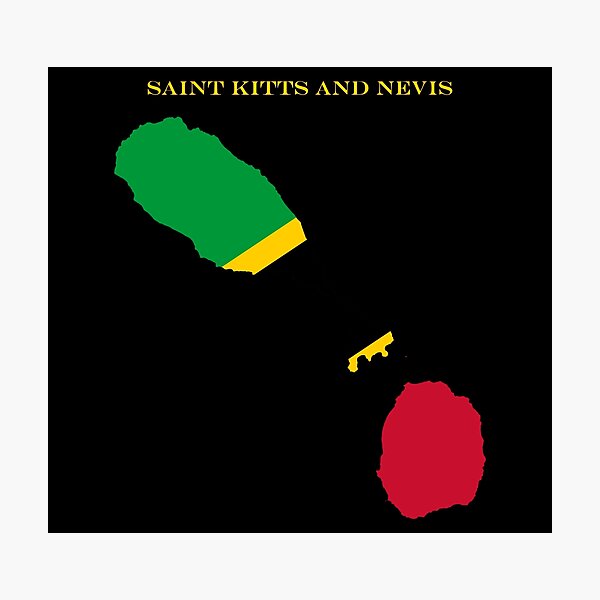 Item preview, Saint Kitts and Nevis Map Flag Silhouette Caribbean Travel Pride Gift designed and sold by NTGUILTY.