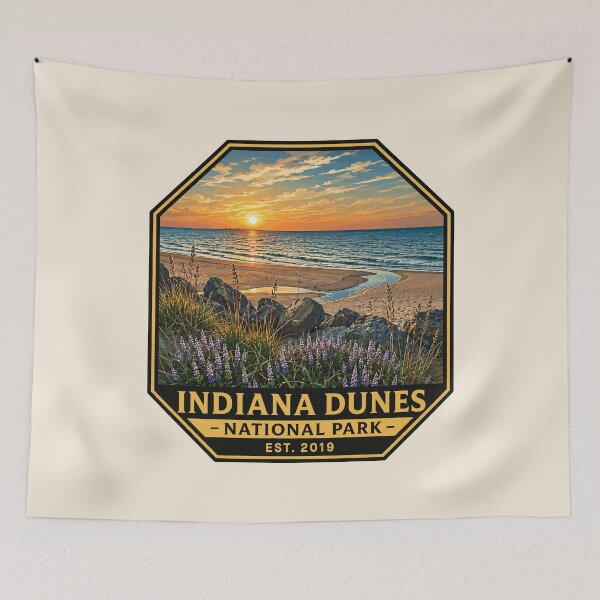 Item preview, Indiana Dunes National Park Retro Lakeshore designed and sold by Gideon Emmerich.