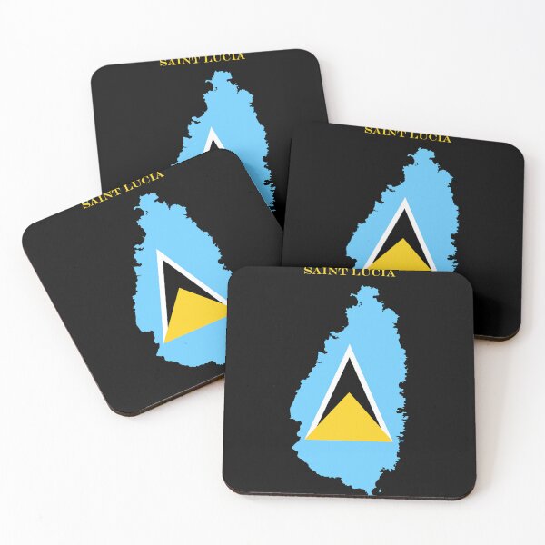 Item preview, Saint Lucia Map Flag Silhouette Caribbean Travel Pride Gift designed and sold by NTGUILTY.