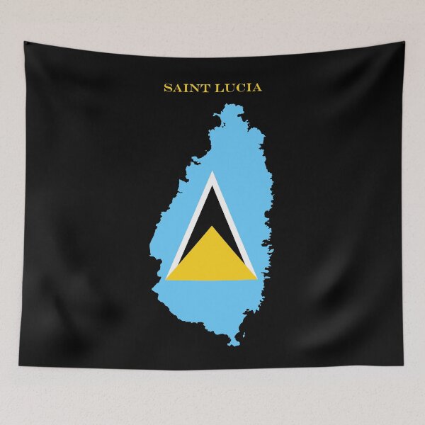 Item preview, Saint Lucia Map Flag Silhouette Caribbean Travel Pride Gift designed and sold by NTGUILTY.