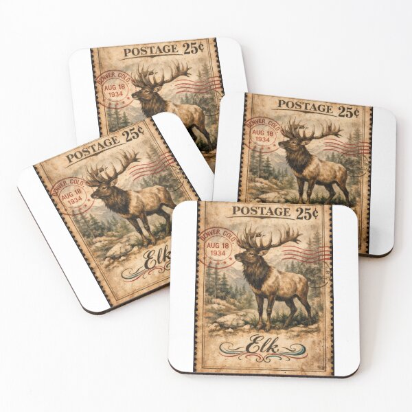 Item preview, Wall Art - Postcard - Vintage Elk – Denver Postmark 1934 designed and sold by ForeverPrintsOK.