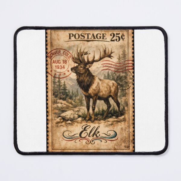 Item preview, Wall Art - Postcard - Vintage Elk – Denver Postmark 1934 designed and sold by ForeverPrintsOK.