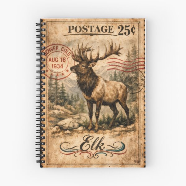 Item preview, Wall Art - Postcard - Vintage Elk – Denver Postmark 1934 designed and sold by ForeverPrintsOK.