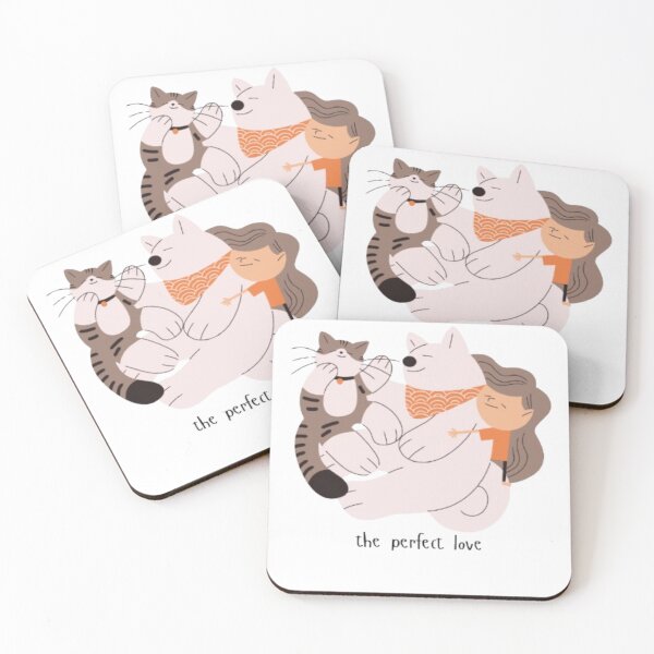 Item preview, The Perfect Love Pet Cuddle | Cute Girl Hugging Cat and Dog | Gift for Animal Lovers & Pet Moms designed and sold by SOLIORA  ATELIER.