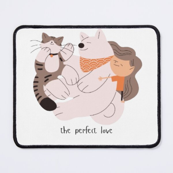 Item preview, The Perfect Love Pet Cuddle | Cute Girl Hugging Cat and Dog | Gift for Animal Lovers & Pet Moms designed and sold by SOLIORA  ATELIER.