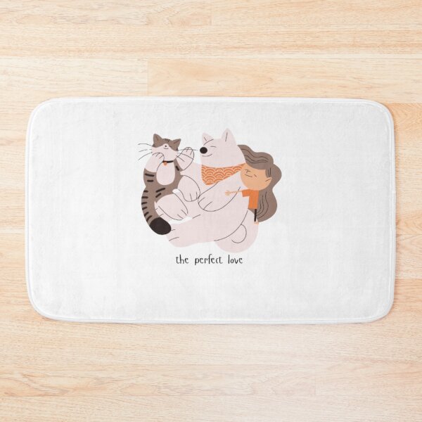 Item preview, The Perfect Love Pet Cuddle | Cute Girl Hugging Cat and Dog | Gift for Animal Lovers & Pet Moms designed and sold by SOLIORA  ATELIER.