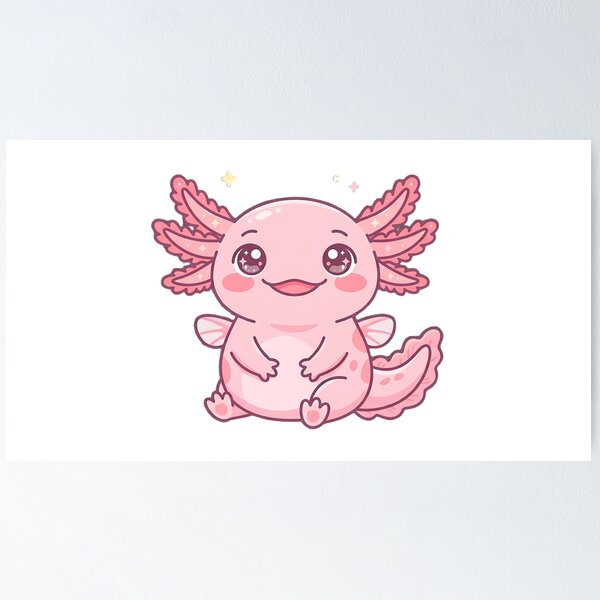 Item preview, Cute Kawaii Axolotl Pastel Pink Chibi Sticker Art designed and sold by LYZ7VANI.