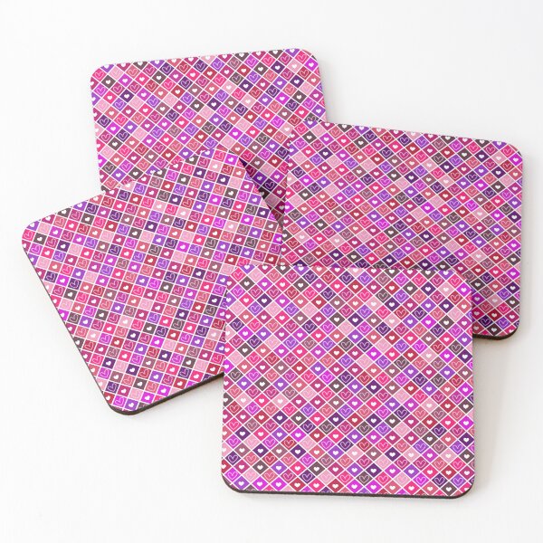 Item preview, Vibrant Pink Purple Hearts Mosaic Geometric Pattern designed and sold by mrhighsky.