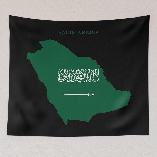 Item preview, Saudi Arabia Map Flag Silhouette Middle East Travel Pride Gift designed and sold by NTGUILTY.