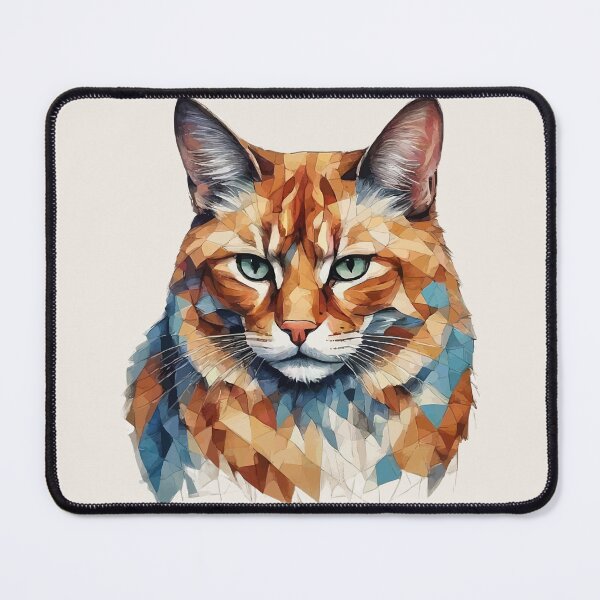Item preview, Orange Cat Geometric Art – Modern Pet Art designed and sold by Tklezardesigns.