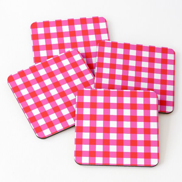 Item preview, Red and Pink Checkboard Gingham Squares designed and sold by OneThreeSix.