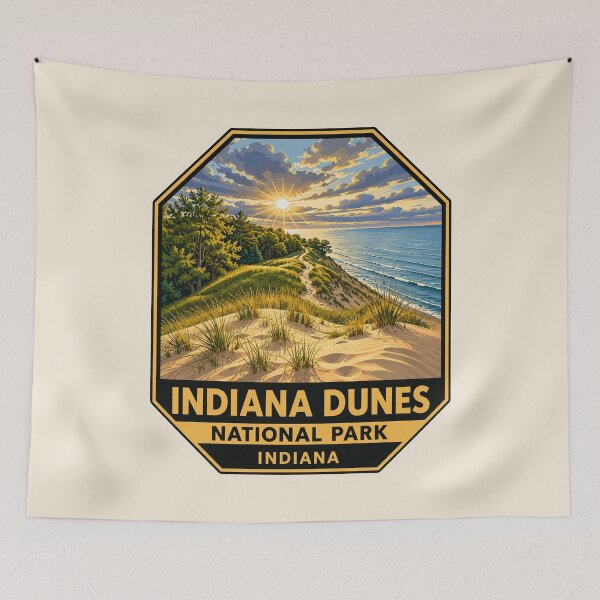 Item preview, Indiana Dunes National Park Retro Lakeshore designed and sold by Gideon Emmerich.