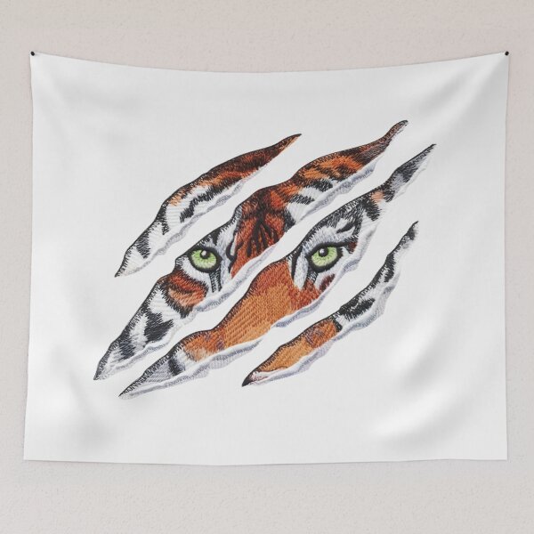 Item preview, Tiger Eyes Claw Scratch Embroidery Style Wild Animal Graphic Design designed and sold by aseelbrand.
