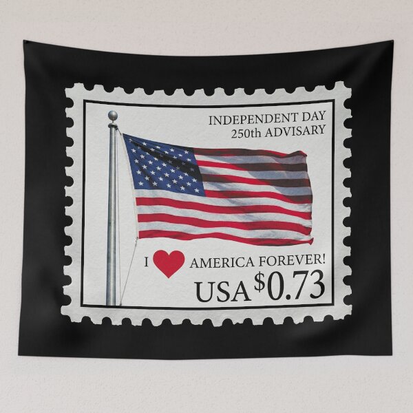 Item preview, POSTAGE STAMP Independence Day on the occasion of the 250th anniversary of the USA V3C designed and sold by ART-OF-ORION.