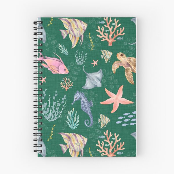 Item preview, Watercolor Ocean Life Textured Dark Green designed and sold by KSimpson838.