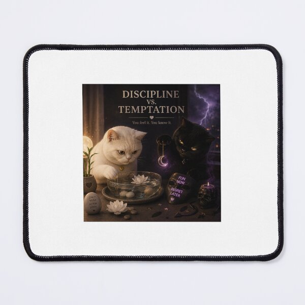 Item preview, Discipline vs Temptation Peace Within Cat designed and sold by LovelyCatGalaxy.