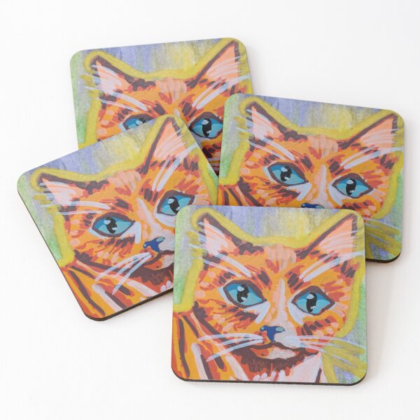 Item preview, Whimsical Orange Kitty Painting designed and sold by AnubisAltarArt.