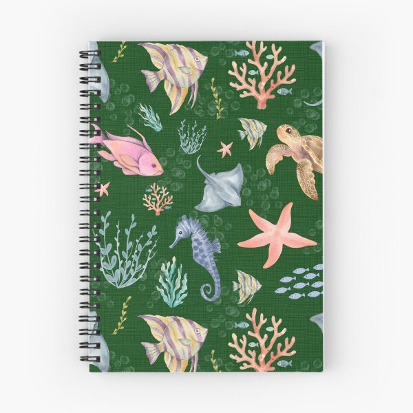 Item preview, Watercolor Ocean Life Textured Forest Green designed and sold by KSimpson838.