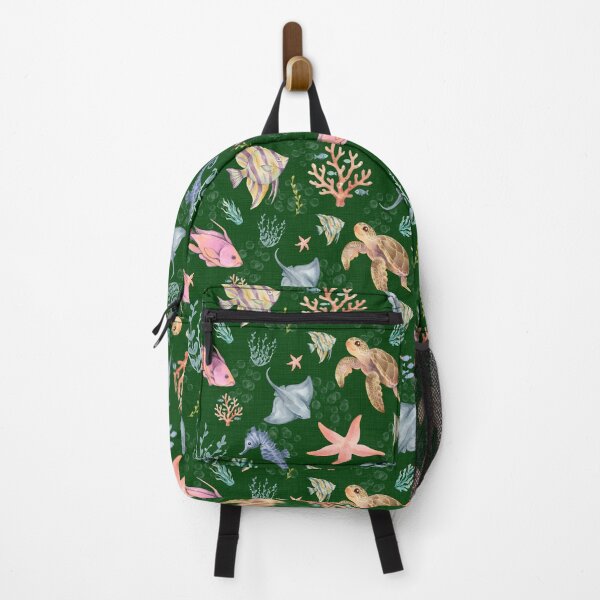 Item preview, Watercolor Ocean Life Textured Forest Green designed and sold by KSimpson838.