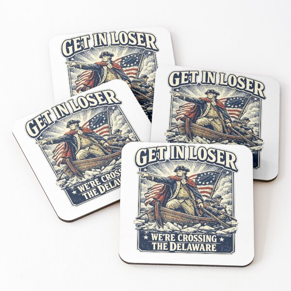 Item preview, Get In Loser We’re Crossing The Delaware Retro Patriotic Parody Shirt designed and sold by LifeIsTooShirt.