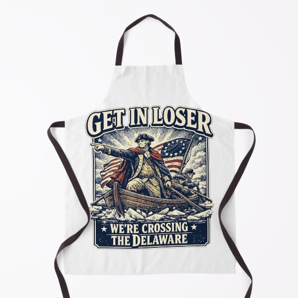 Item preview, Get In Loser We’re Crossing The Delaware Retro Patriotic Parody Shirt designed and sold by LifeIsTooShirt.