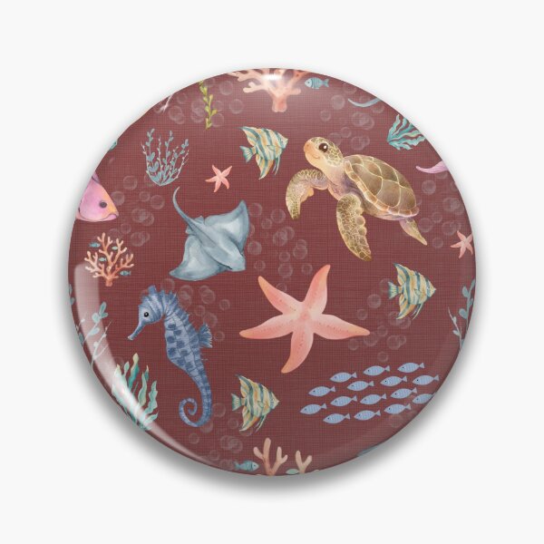 Item preview, Watercolor Ocean Life Textured Gray Sangria designed and sold by KSimpson838.