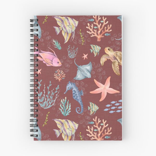 Item preview, Watercolor Ocean Life Textured Gray Sangria designed and sold by KSimpson838.