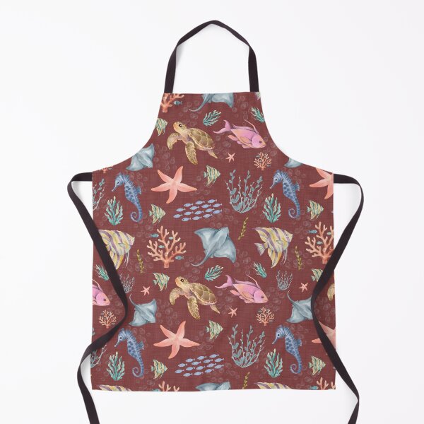 Item preview, Watercolor Ocean Life Textured Gray Sangria designed and sold by KSimpson838.