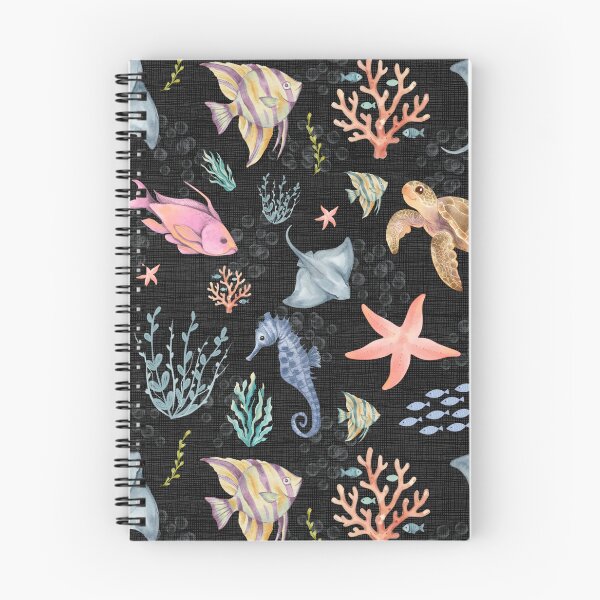 Item preview, Watercolor Ocean Life Textured Black designed and sold by KSimpson838.