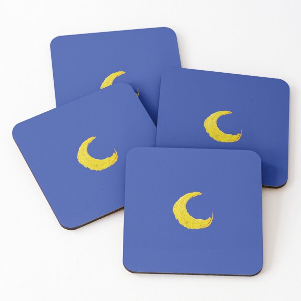 Item preview, Wonky Starry Night Crescent Moon – Painterly Van Gogh Brushstroke Cutout designed and sold by EmeraldeaArt.