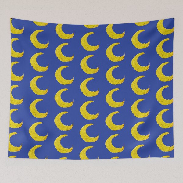 Item preview, Wonky Starry Night Crescent Moon – Painterly Van Gogh Brushstroke Cutout designed and sold by EmeraldeaArt.