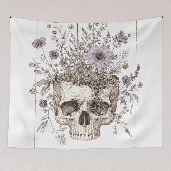 Item preview, Vintage Anatomical Skull & Wildflowers Aesthetic Tee designed and sold by mo-carnival.