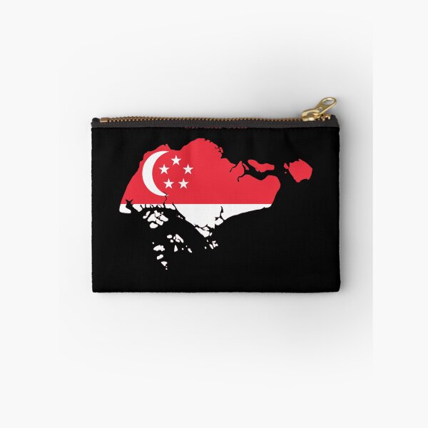Artikelvorschau, Singapur-Karte, Flaggen-Silhouette, Südostasien-Reise-Geschenk entworfen und verkauft von NTGUILTY.