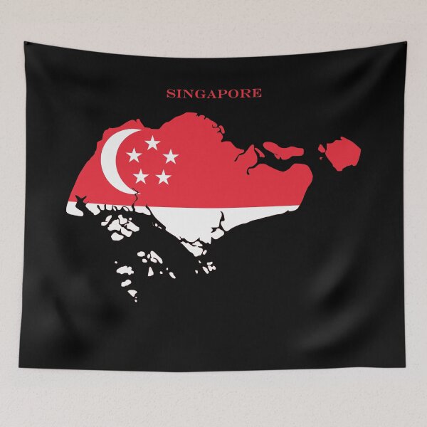 Item preview, Singapore Map Flag Silhouette Southeast Asia Travel Pride Gift designed and sold by NTGUILTY.