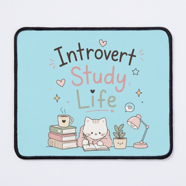Item preview, Cute Introvert Study Life Cat Aesthetic T-Shirt | Cozy Student Pastel Kawaii Design designed and sold by Sanika arts .