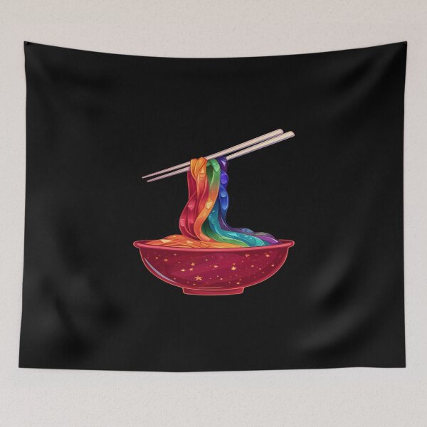 Item preview, Rainbow Aesthetic Noodle Bowl Art • Vibrant Kawaii Food Illustration for Color Lovers & Trendy Decor designed and sold by Bright Nest Studio.
